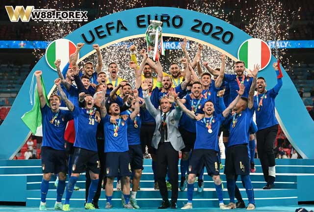 Đội tuyển Ý ăn mừng vô địch EURO 2020