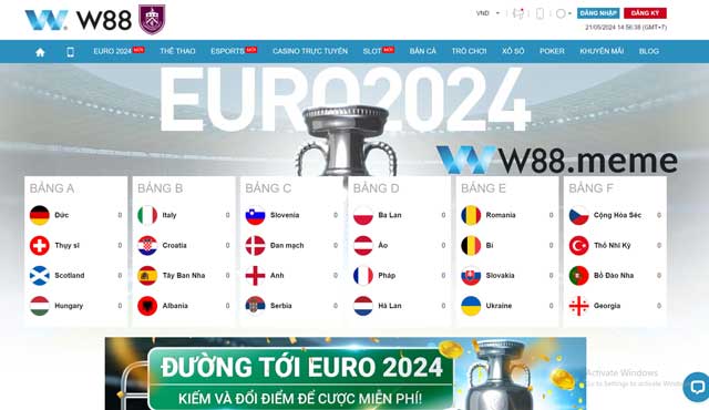 W88 - Sân chơi cá cược Euro 2024 uy tín